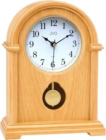 Stolové hodiny JVD HS13.4 – drevené, s kyvadlom, hnedé (30 cm)