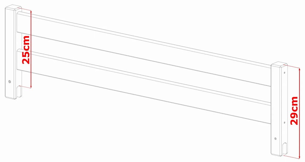 Odnímateľná zábrana z masívu na dosku 19 mm - 104 cm