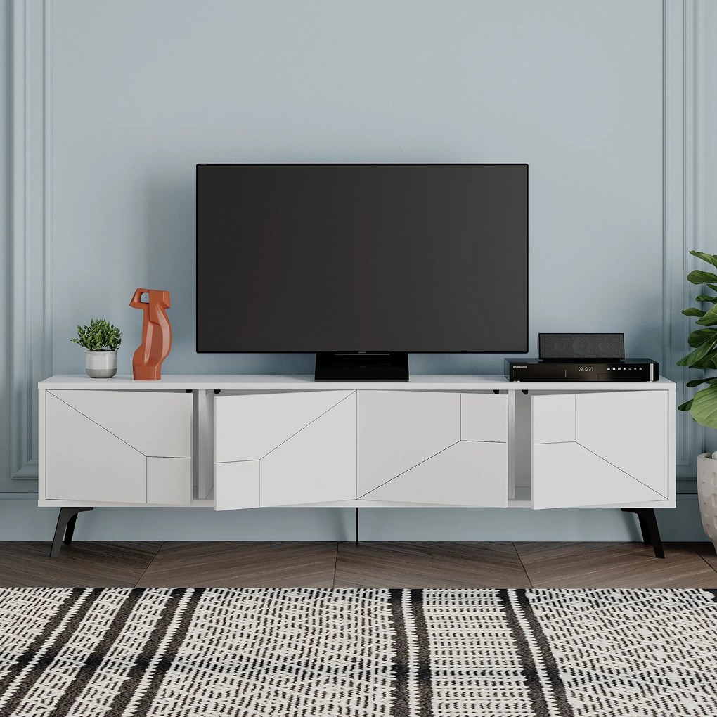 TV stolík/skrinka Duben (Biela). Akcia -18%. Vlastná spoľahlivá doprava až k Vám domov. 1073284