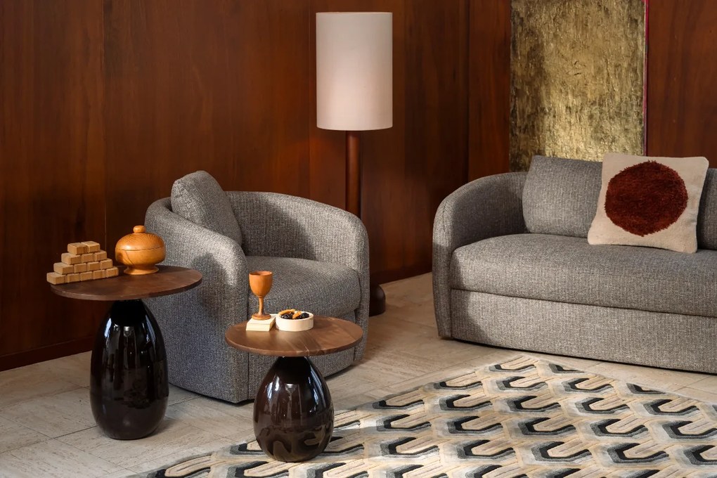 Dutchbone Boho Stone čalúnená sedačka - Tmavosivá
