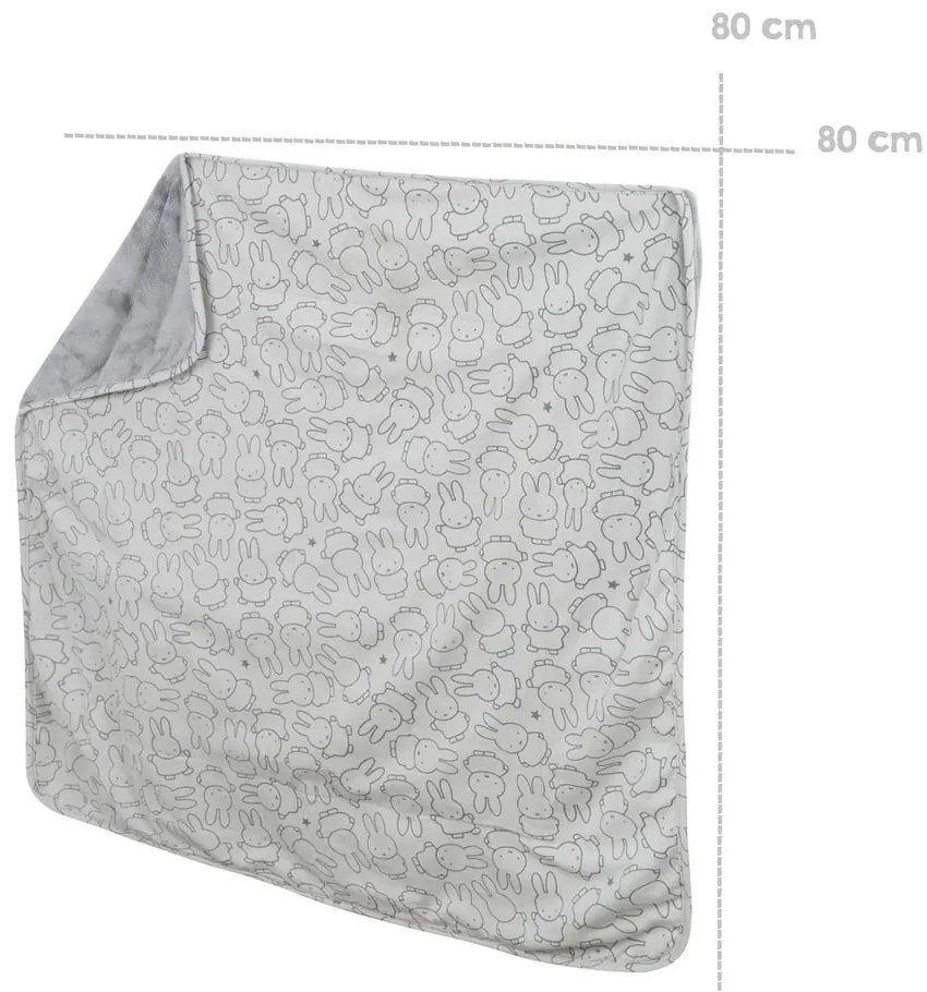 Sivá bavlnená detská deka 80x80 cm Miffy – Roba