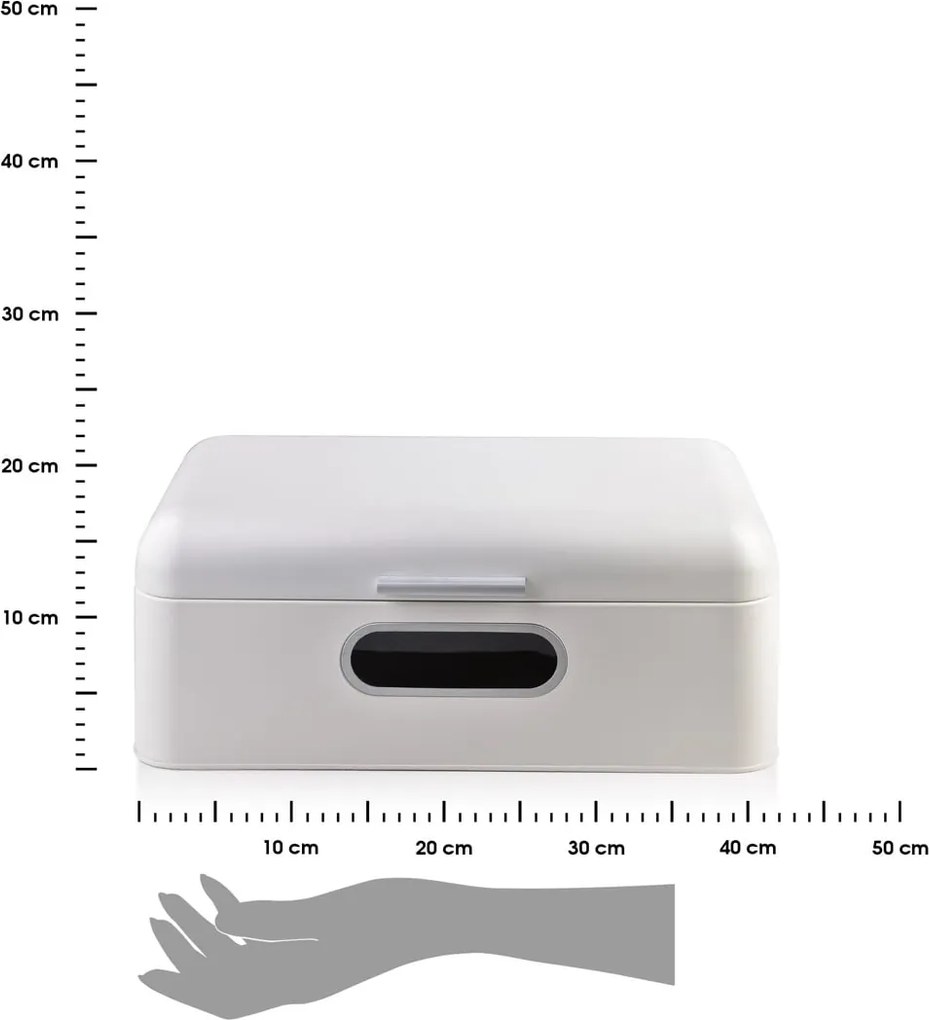 Kovový chlebník Samuel, 42x22,5x17 cm