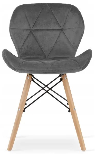 Jedálenský stôl TODI čierny 60 cm s dvoma stoličkami LAGO zamatové sivé