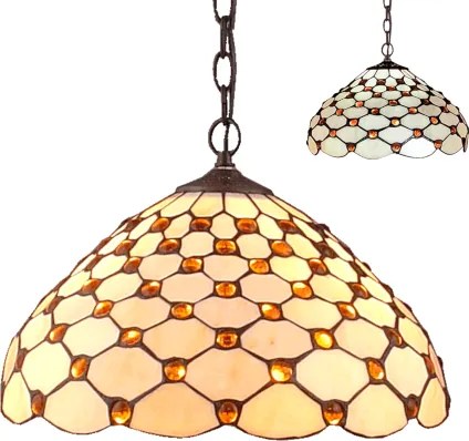 Luster Tiffany strop závesná lampa vitráž HIVE Prezent 58 vzor 7