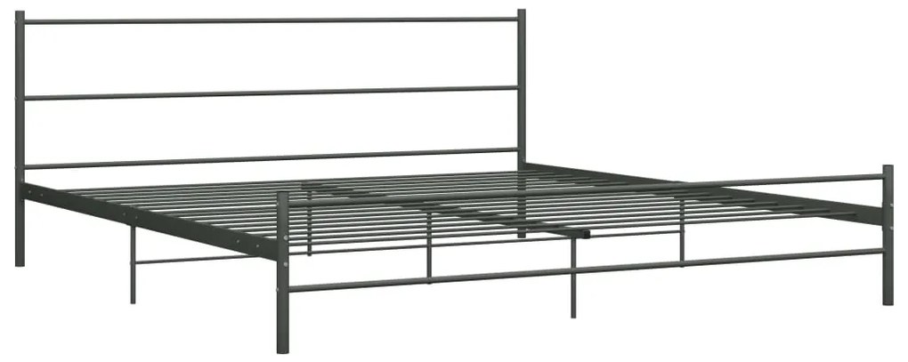 vidaXL Posteľný rám, sivý, kov 200x200 cm