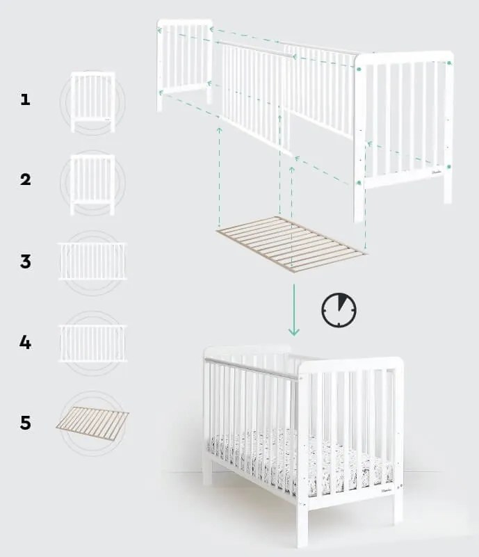 WO Detská postieľka Classic Cot 120x60 Variant úložný box: Bez úložného boxu