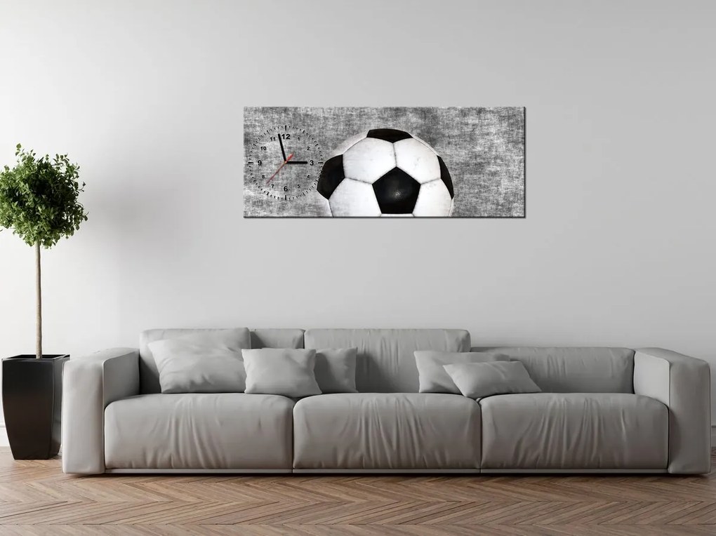 Gario Obraz s hodinami Futbalová lopta Rozmery: 100 x 40 cm