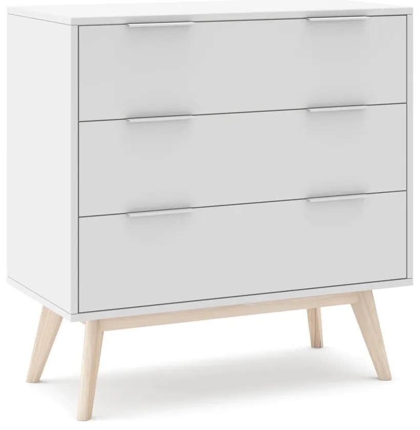 Biela nízka komoda 80x83 cm Campus – Marckeric