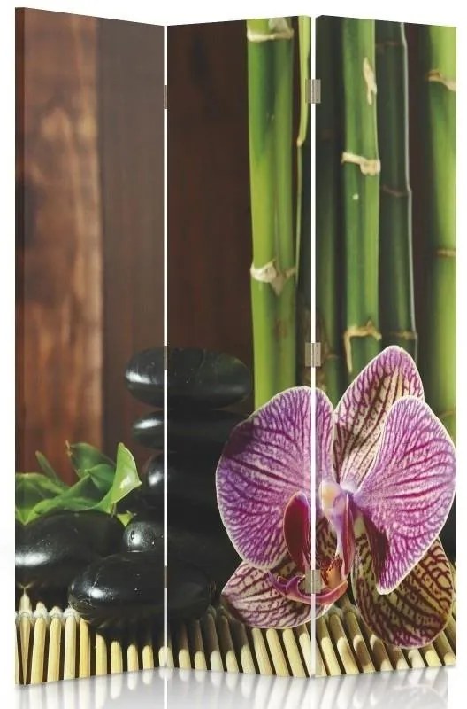 Gario Paraván Kamienky a orchidey Rozmery: 180 x 170 cm, Prevedenie: Klasický paraván