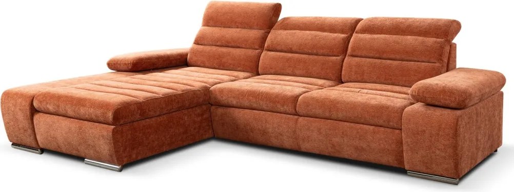 Rohová sedačka Kornelia, terakota štruktúrovaná tkanina, ľavý roh