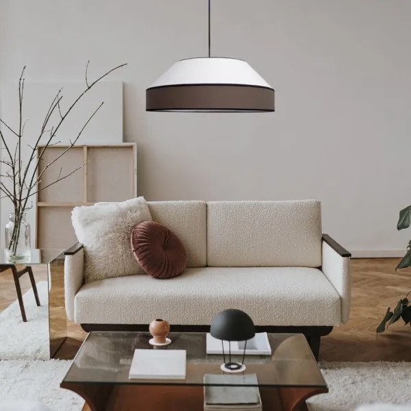 Luster na lanku MANISO 1xE27/60W/230V pr. 45 cm biela/hnedá