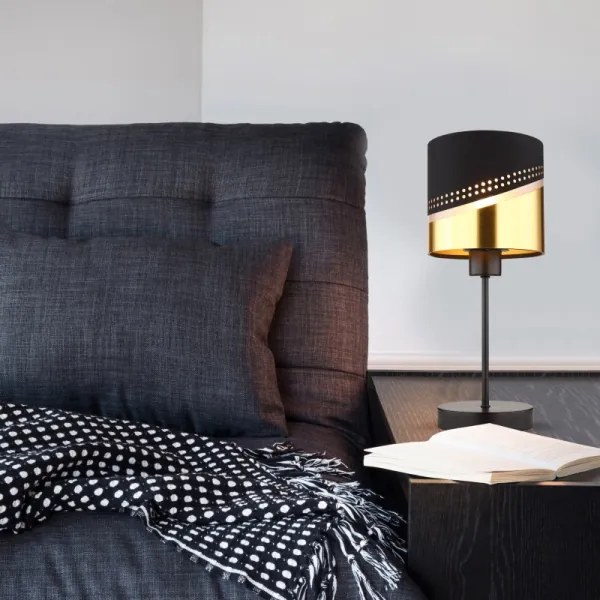 Globo 54046T - Stolná lampa OR 1xE27/40W/230V pr. 16 cm čierna/zlatá