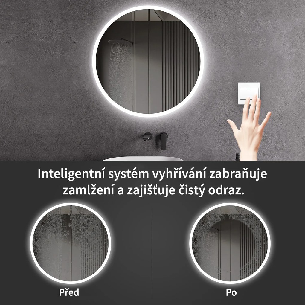 Cerano Lavoro, LED kúpeľňové zrkadlo Ø60 cm, CER-CER-476696