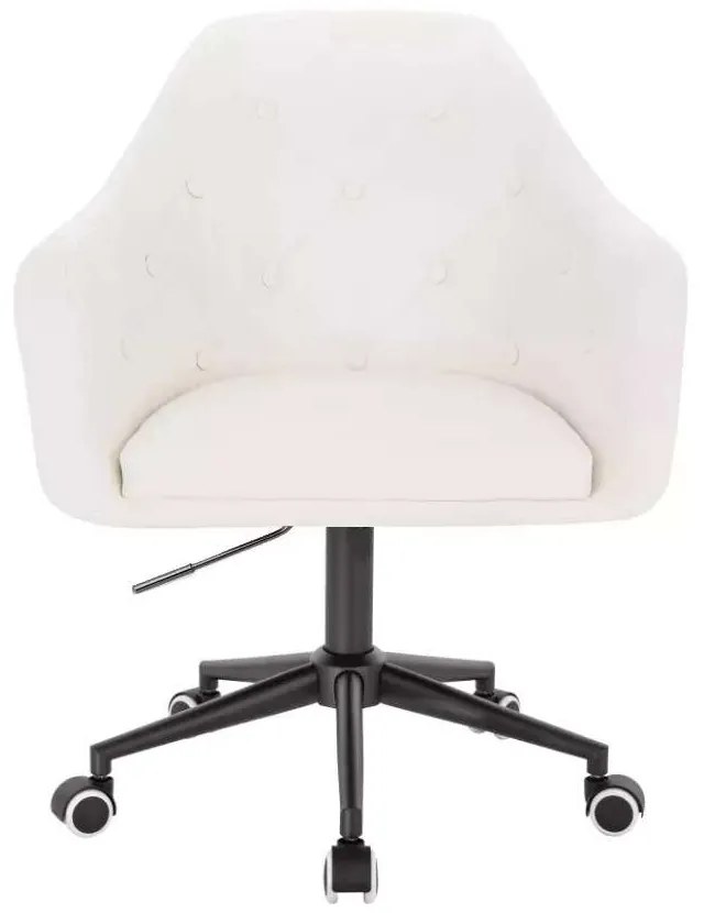 LuxuryForm DESIGN Kreslo ANDORA na čierne podstave s kolieskami - biele