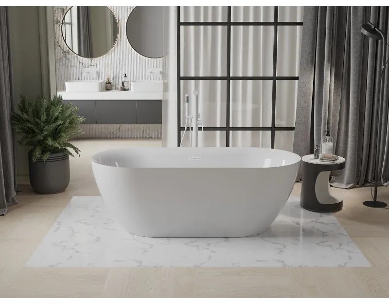 Mexen Roxy, voľne stojaca vaňa 170 x 80 cm, biela, biely prepad, 51201708000-20