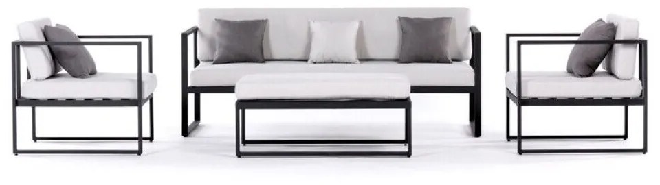 Sensum Skepparholmen Sada lounge nábytku, 4 ks, oceľ, čierna