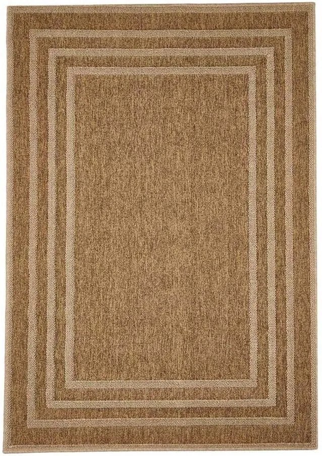 Hnedý vonkajší koberec Floorita Border, 133 × 190 cm