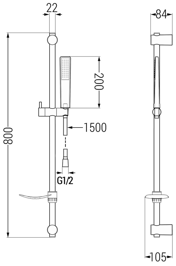 Mexen sprchový set DF72, chróm, 785724582-00