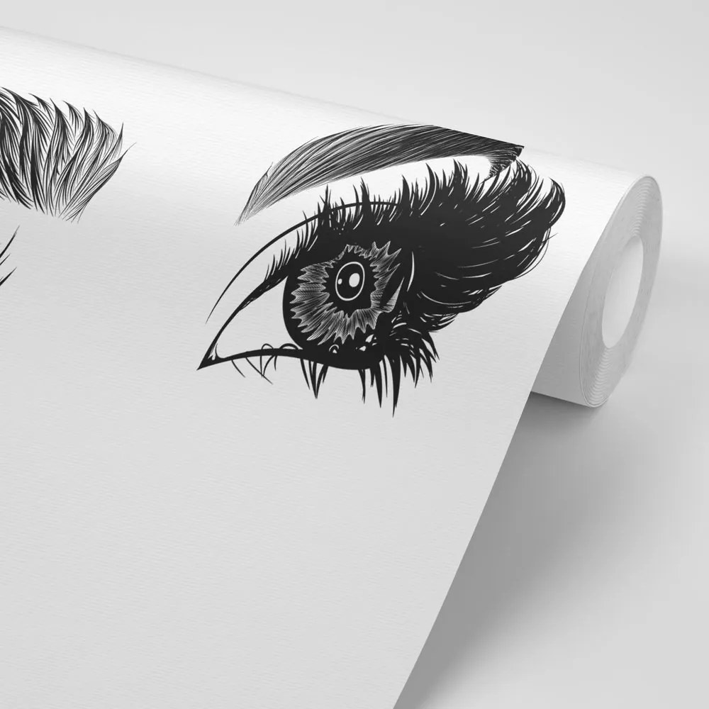 Samolepiaca tapeta minimalistické ženské oči - 150x100
