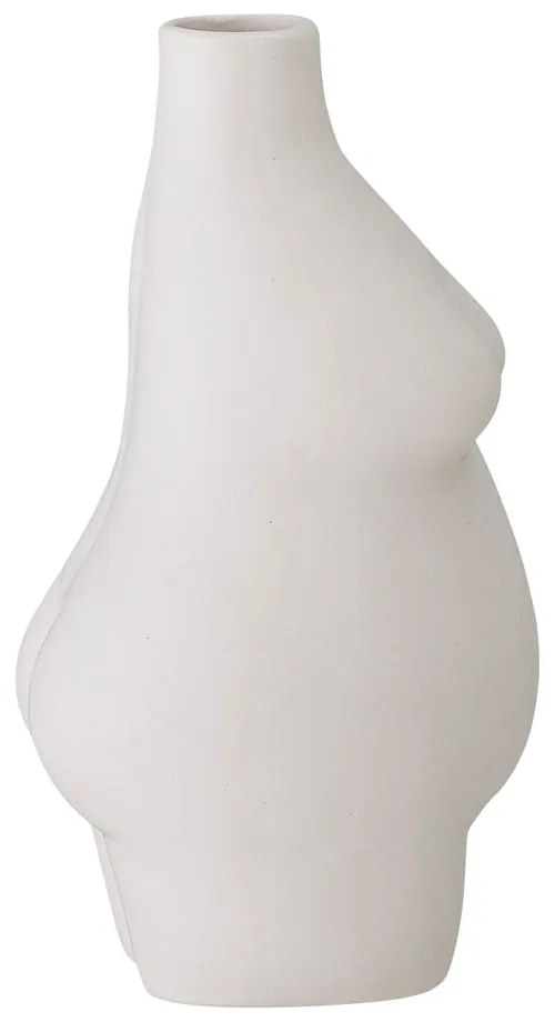 Biela kameninová váza Bloomingville Elora, výška 18 cm