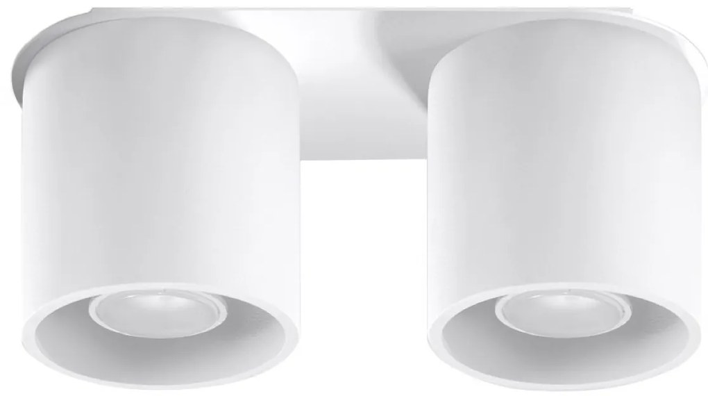 Stropné svietidlo Orbis, 2x biele kovové tienidlo
