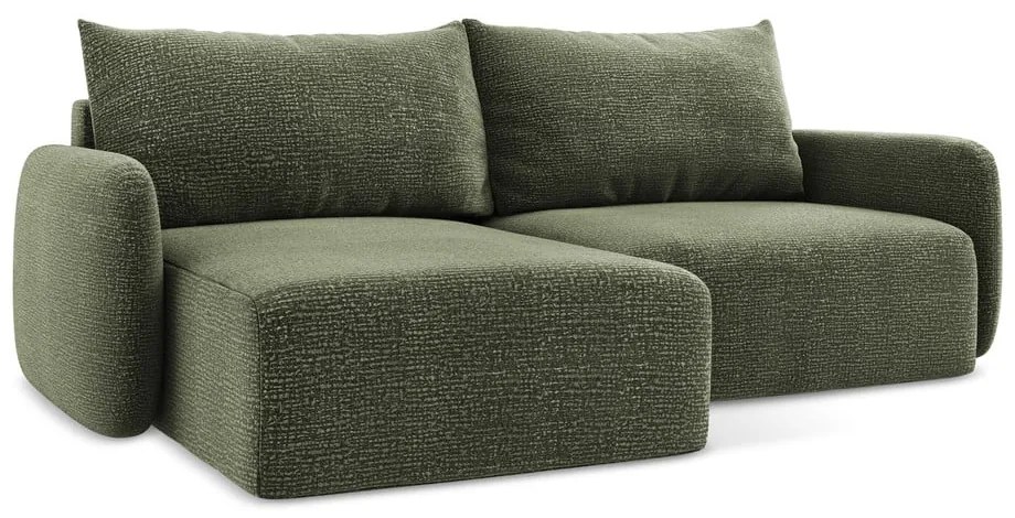 Zelená rozkladacia/s úložným priestorom rohová pohovka (ľavý roh) Kalena – Makamii