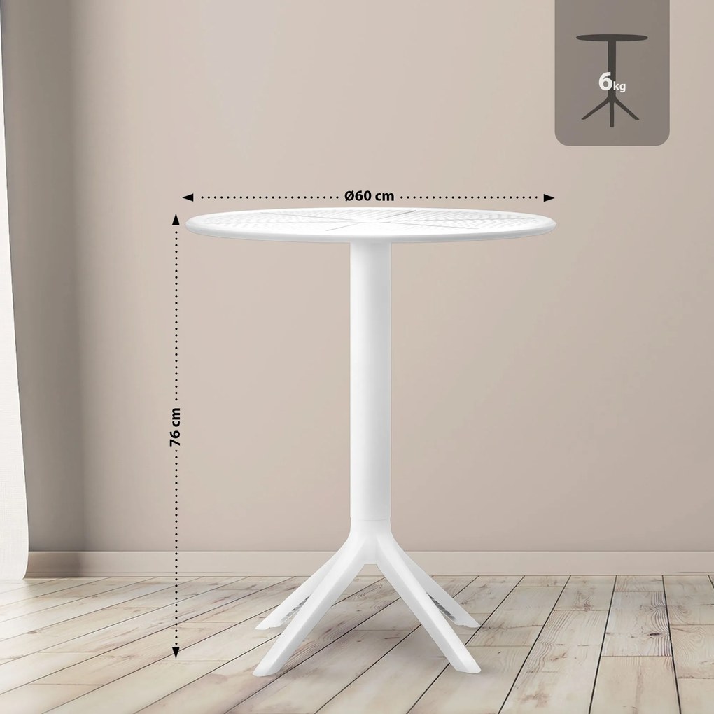 Okrúhly stôl Lacota 60 cm - biela