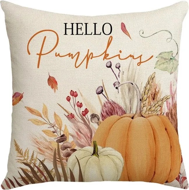 Obliečka na vankúš HELLO PUMPKINS 45x45 cm, béžová