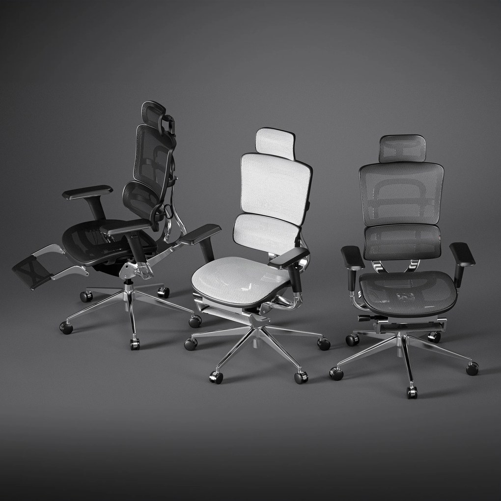 Ergonomická kancelárska stolička s podnožkou Normal Size, čierna: Diablo V-Master