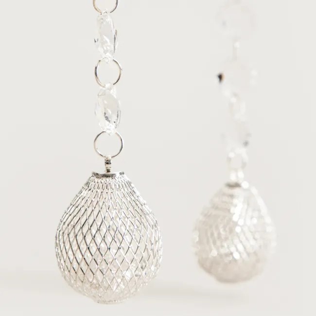 Závesná vianočná dekorácia BIJOU strieborná 751547 (2ks)