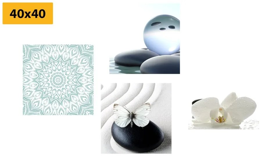 Set obrazov Feng Shui v jemných tónoch