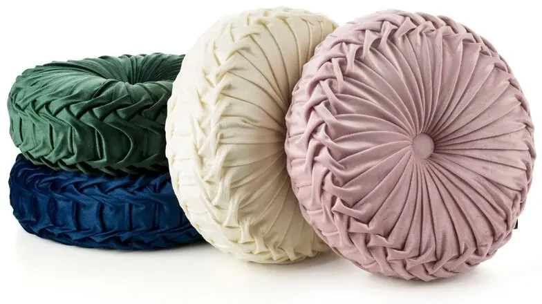 Dekorstudio Okrúhly vankúš VELVET95 v granátovej farbe - priemer 40cm