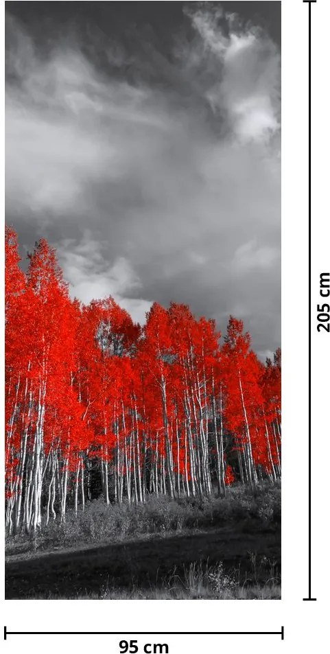 Fototapeta na dvere - Červené stromy (95x205cm)