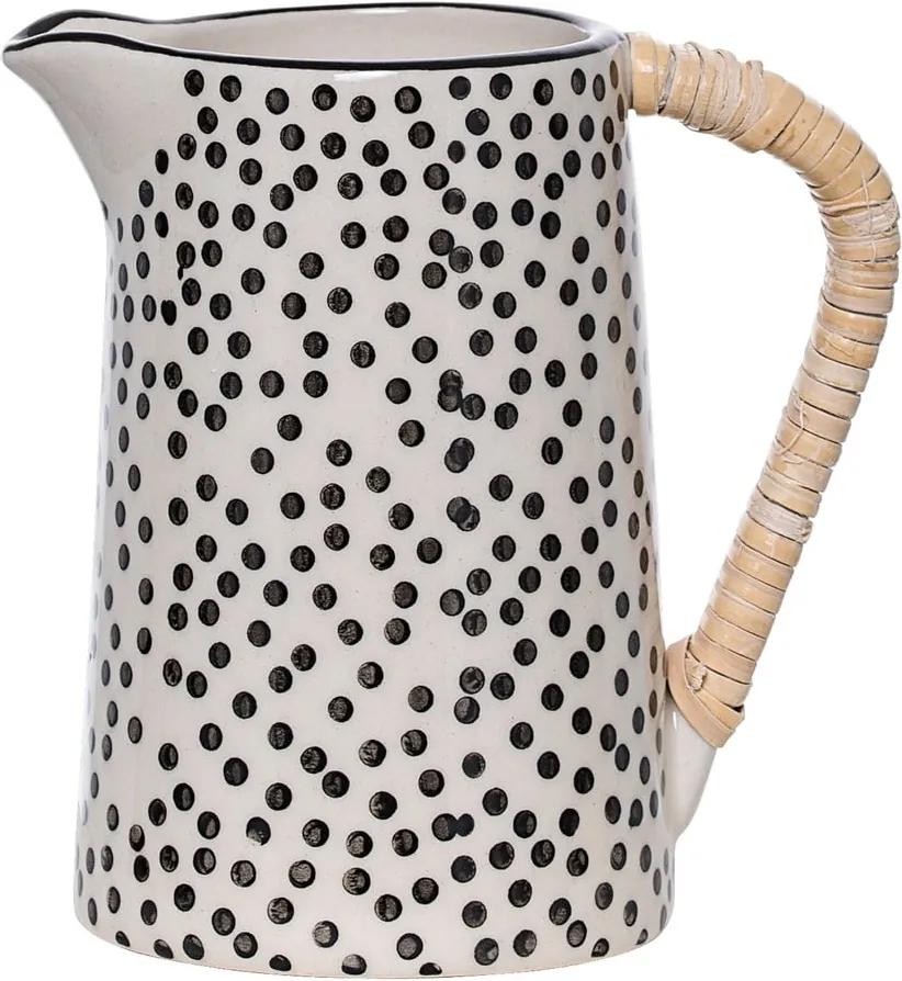 Čierno-biely keramický džbán na mlieko Bloomingville Julie