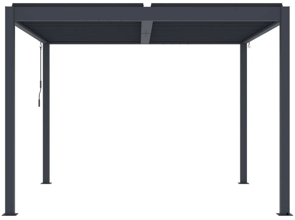 ZÁHRADNÉ KOMBO bioklimatická pergola s lamelami BestBerg BBP-9G + záhradný jedálenský set 4+1 BestBerg BBGF-62BK