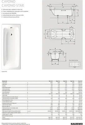 Kúpeľňová vaňa Cayono 180x80 cm KW 751