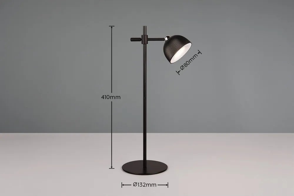 Stmievateľná čierna LED stolová lampa s klipom (výška 41 cm) Maxima – Reality