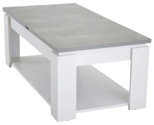 Lind konferenčný stolík bielo-sivý 120x60