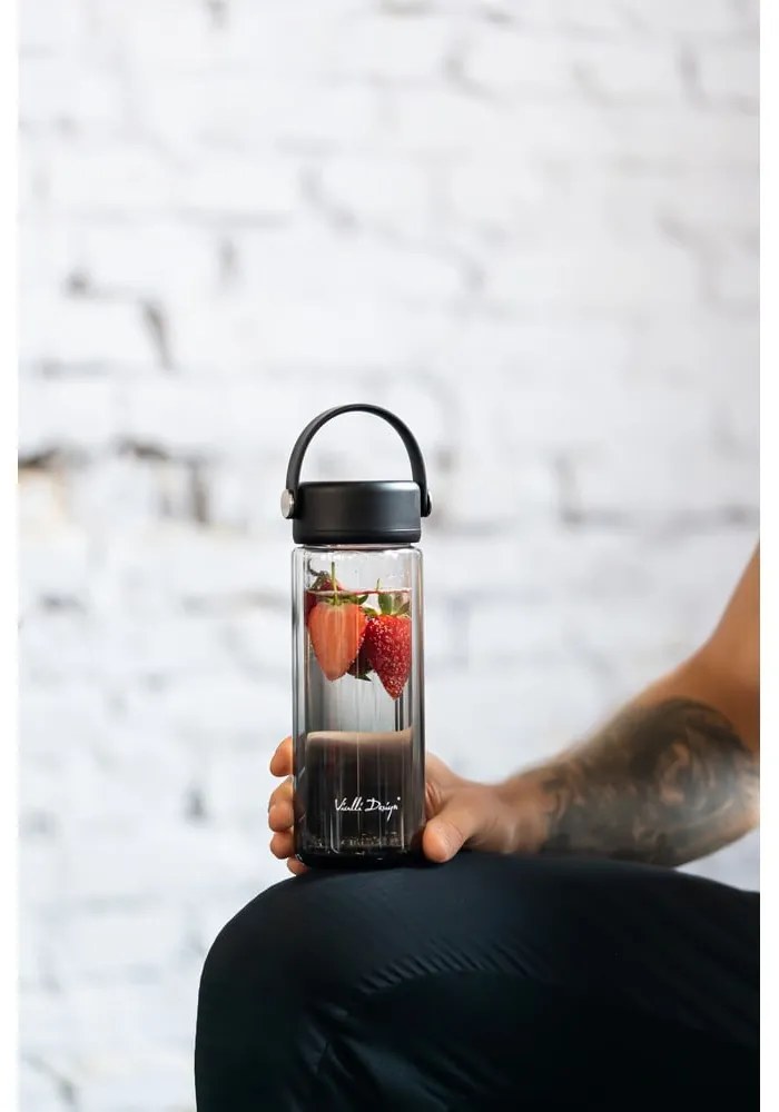 Čierna sklenená fľaša 350 ml Fuori – Vialli Design