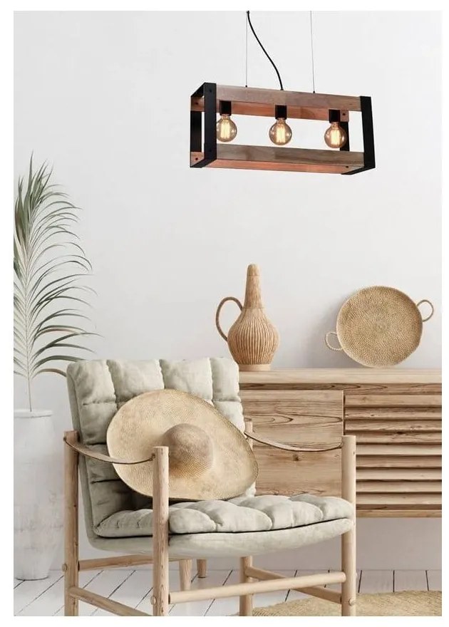 Čierne závesné svietidlo 20x60 cm Varna - Candellux Lighting