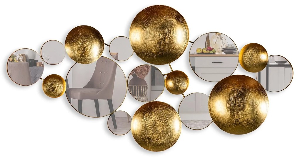 Nástenná kovová dekorácia Nekonečno 1 zlatá