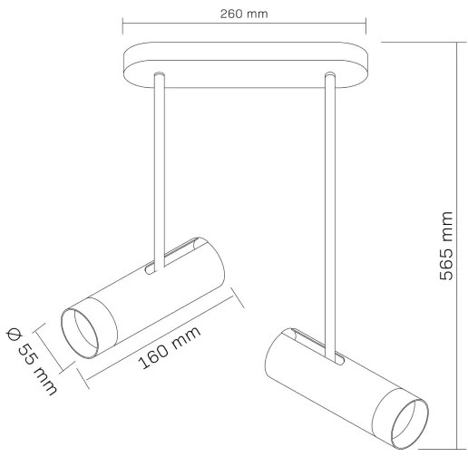 Bodové svietidlo PORTO 2xGU10/10W/230V čierna