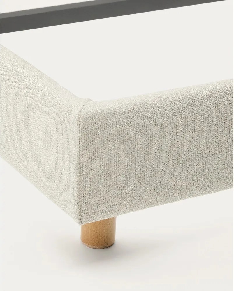 Sivá čalúnená jednolôžková posteľ bez roštu 90x200 cm Valma – Kave Home