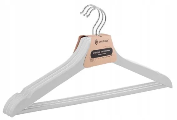 SPRINGOS Ramienka na šaty 43cm drevené, šedé, súprava 3ks SPRINGOS URBAN