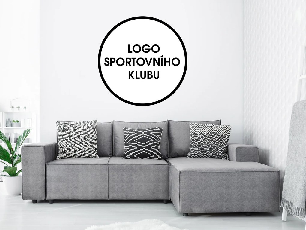 Logo športového klubu textilní prelepiteľná nálepka na stenu 45 x 45 cm