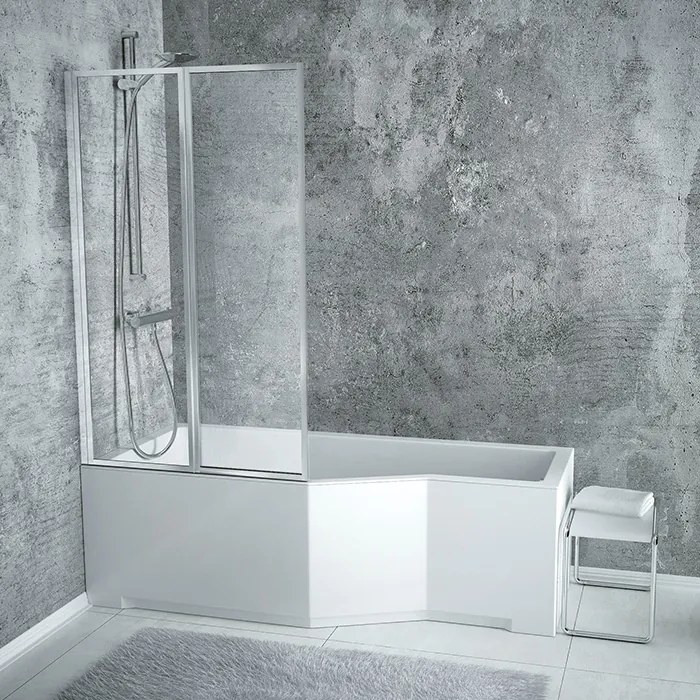 Besco Akrylátová atypická vaňa s vaňovou zástenou INTEGRA VK 2 150x75 (170x75) BESCO-Rozmery: 150x75, BESCO-Farba: Biela, BESCO-Orientácia: Ľavá