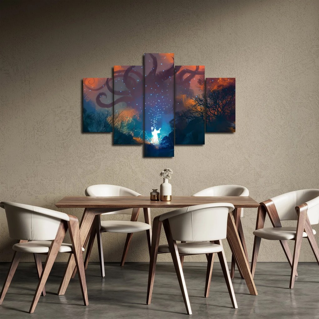 Obraz - Kúzliaci čarodejník (150x105 cm)