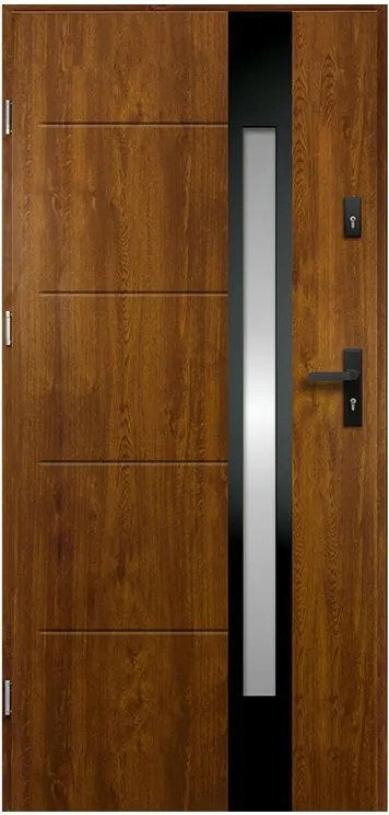 Vchodové dvere Ariadna, 90 L, 1 000 × 2 070 mm, oceľ, ľavé, dub zlatý, presklené