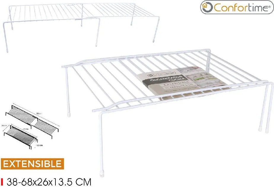 CONFORTIME Prídavná polica, rozťahovacia, výsuvná, biela, 38-68cm x 26 EXTENSIBLE2