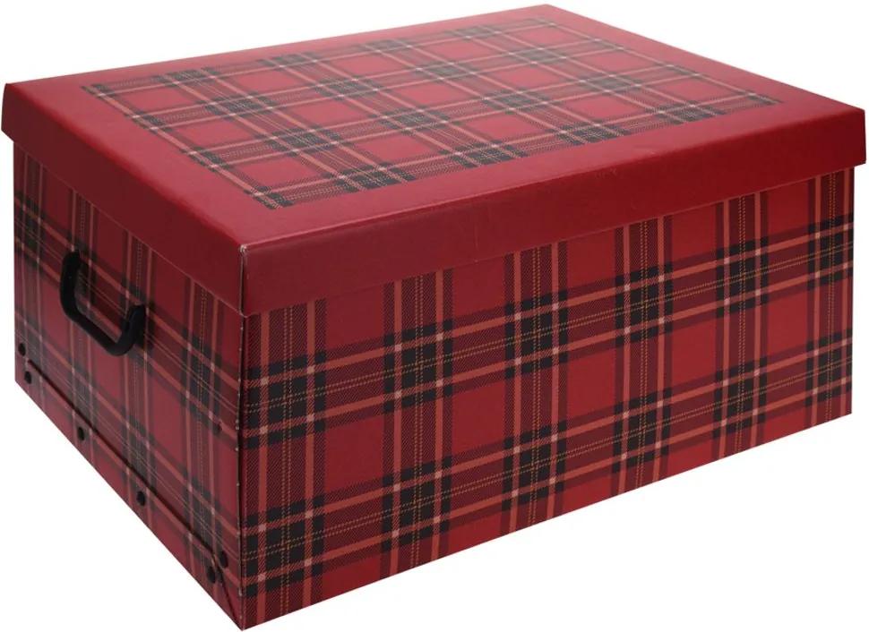 Home collection Úložné krabice se vzorem Kostka 51x37x24cm červená